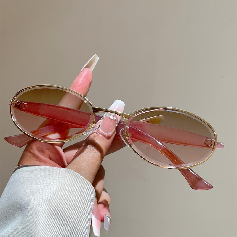 KAMMPT Oval Sunglasses Women 2026 New Vintage Metal Rim Casual Shades Trendy Stylish Retro Luxury Brand Design Decor Sun Glasses