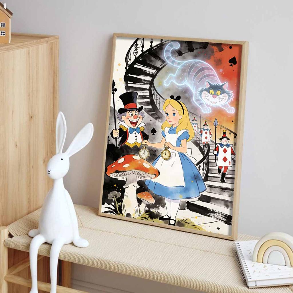 Disney Diamond Painting Kit Alice Cheshire Cat 5D DIY Diamond Art Home Bedroom Wall Decor