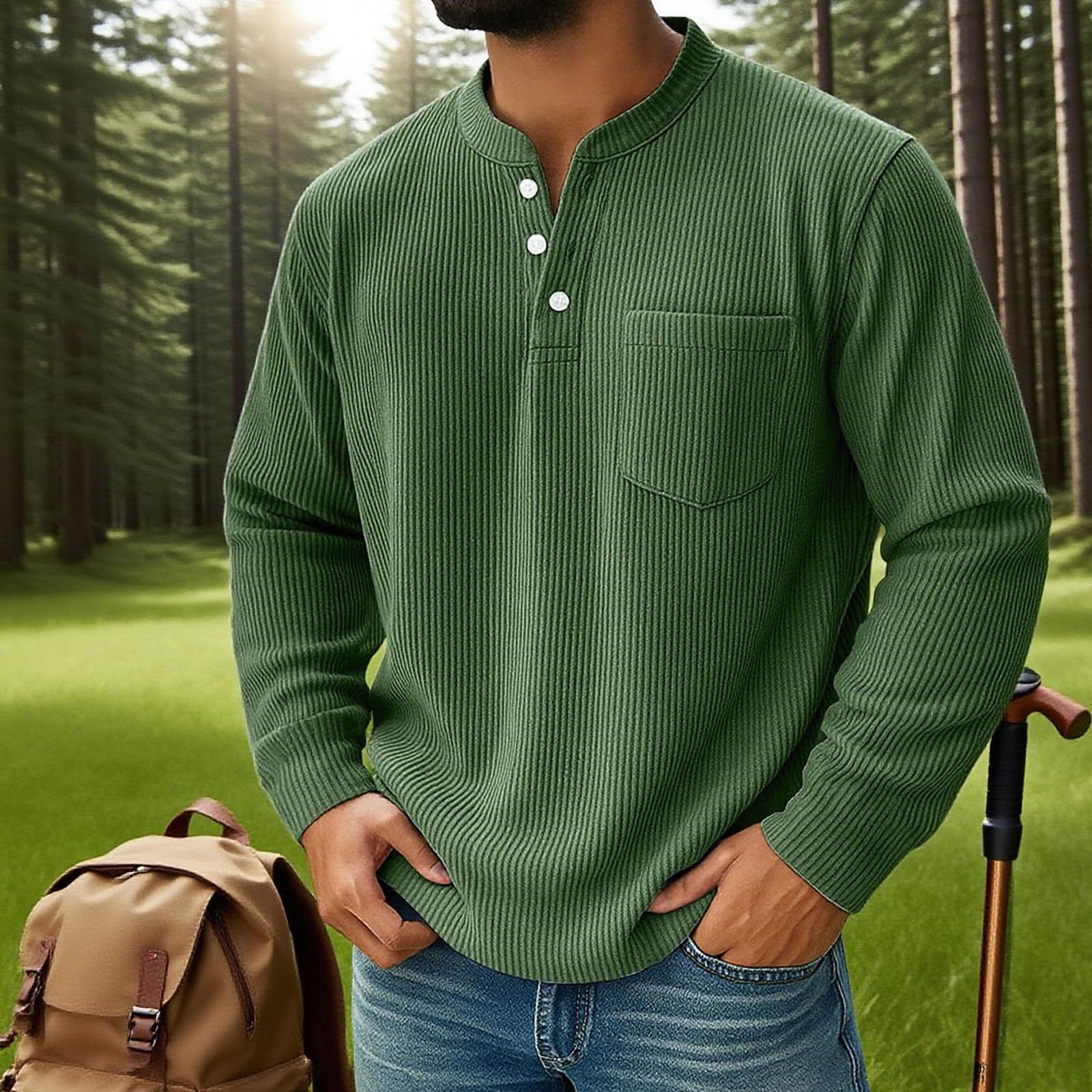 

Mens Casual Sweatshirt Long Sleeve Tops XL зелёный