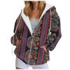 Vintage Printing Oversized Women'S Cardigan Hoodies Jacket Trendy Stylish Hooded Sweatshirt With Pockets Casual Zipper Hoodie