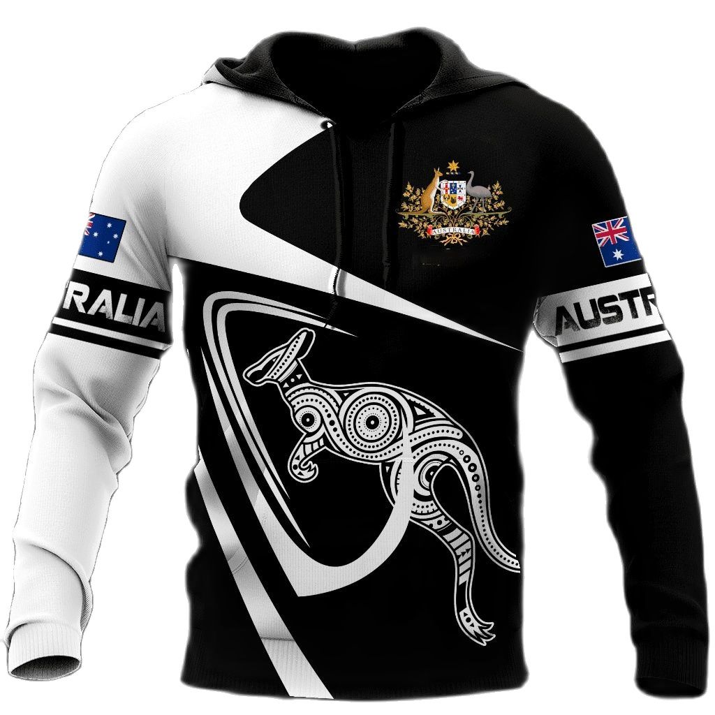 Jesienne bluzy z kapturem z nadrukiem flagi Australii 3D Modne Casualowe Sportowe z Długim Rękawem Męskie Bluzy z Kapturem