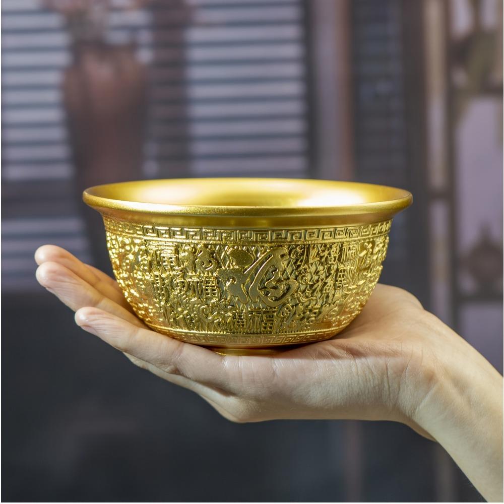 Brass Collectible Figurine Prayer Bowl Momofuku Jar Brass Handicrafts Corset Fortune Momofuku Cup Copper Jar Ashtray Decoration Black