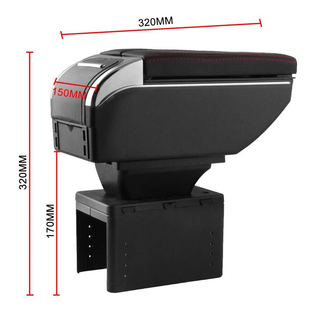 Sporacingrts Console Armrest Storage Universal 7 USB Charging Includes for Kei Cars Armrest, Box, Box, Fit, Ports, 2-Door Design, Ashtray,