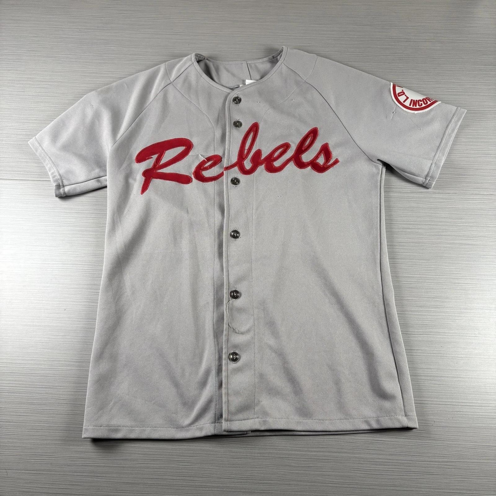

Винтажная Бейсбольная Майка Rebels Мужская Маленькая XS Monarch Athletic Сделано в США 90-е Футболка 2XL