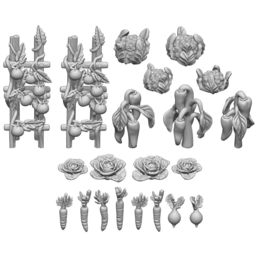 

Green Stuff World Diorama Accessories 3D Print Set Vegetable Garden 21-Piece Resin Kit GSWD-11610
