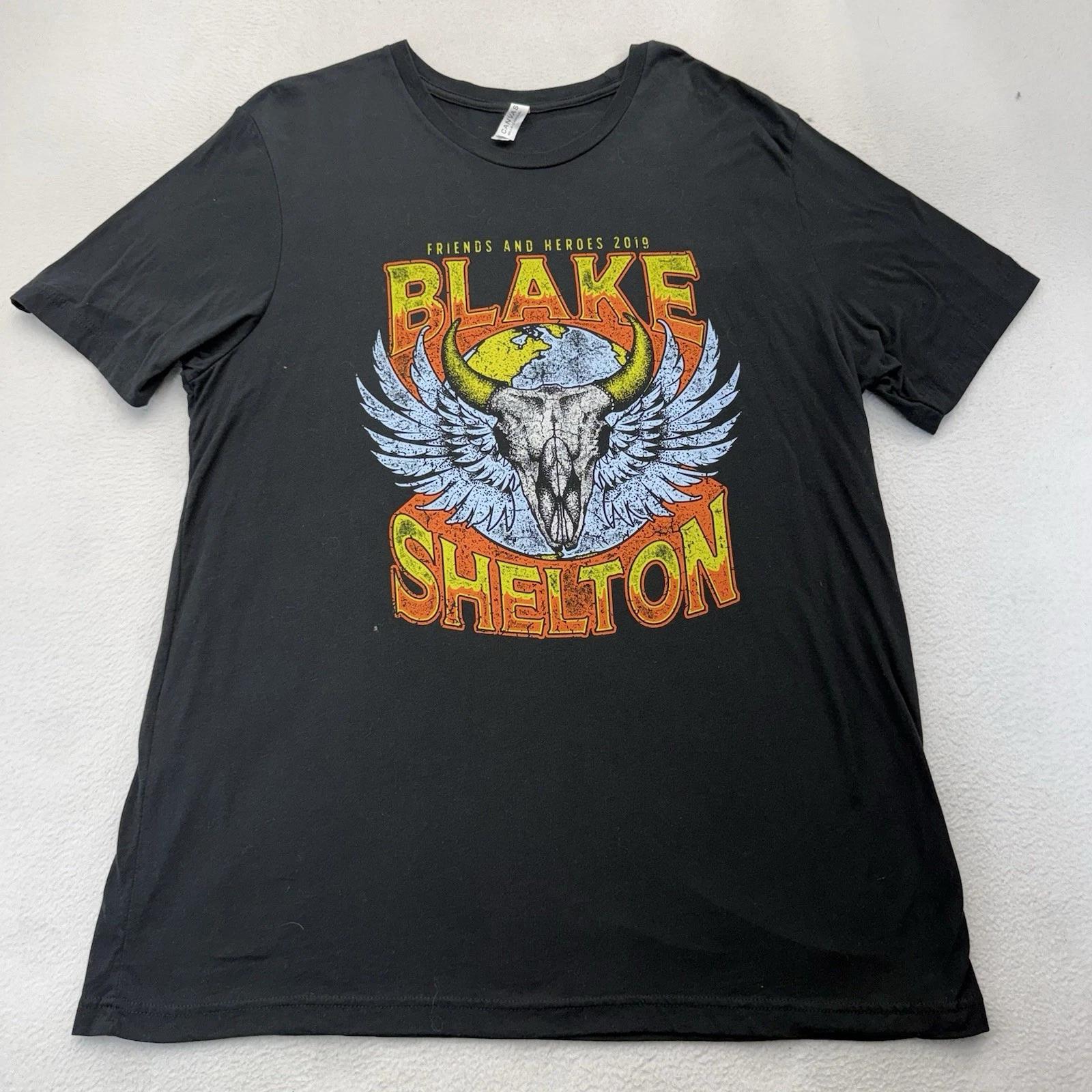 

Blake Shelton Concert 2019 Friends & Heroes Tour Black T-shirt 2XL L