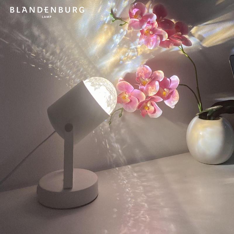 Water Ripple Table Lamp Small Night Light Light Shadow Mood Rotating Bedside Ambient Light Netflix Live Decoration Bedroom Proje