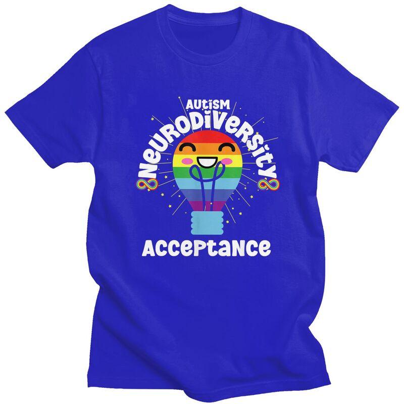 Acceptance Autism Awareness Quotes Tshirt Short Sleeves Fashion Casual Graphic Clothing Loose Oversized 100 Cotton Tee Tops