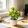 Artificial Lemon Tree Potted Plants Small Fake Yellow Lemons Citrus Tree Faux Fruit Greenery Bonsai Decoration for Indoor Home Office