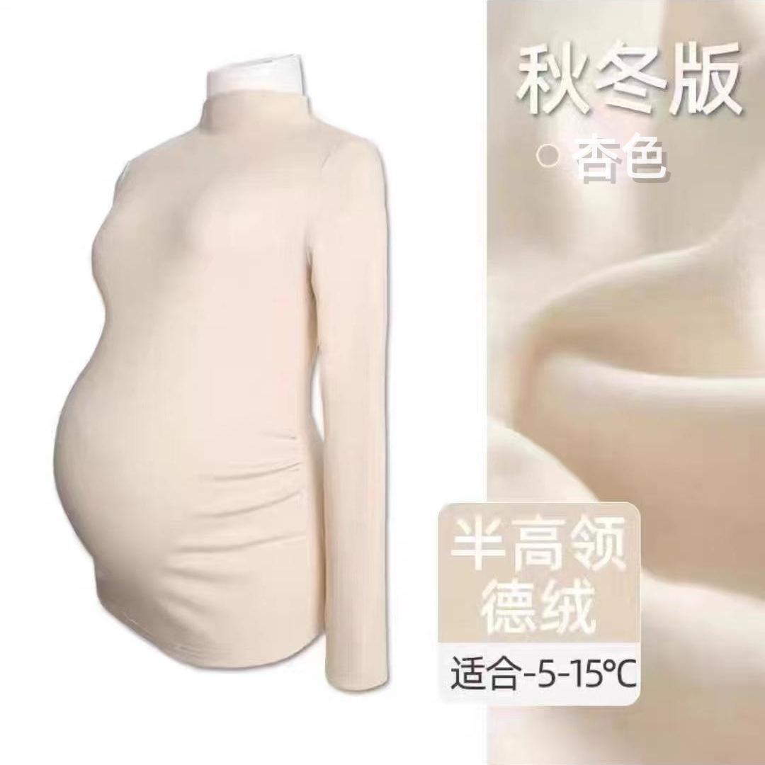 

Одежда для беременных осенняя одежда беременность немецкий бархатный свитер женская зимняя одежда новый теплый однотонный полуприлегающий топ-водолазка прилив XL recommends 125-72.5kg