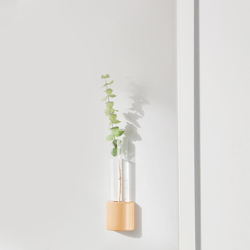 Wood Test Tube Magnetic Vase for Refrigerator Hydroponic Flower Arrangement Creative Mini Planter Fridge Magnet Decors
