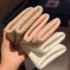 Autumn And Winter Warm And Cold Resistant Gloves For Women, Versatile Plush Temperament Cute Half Finger Gloves