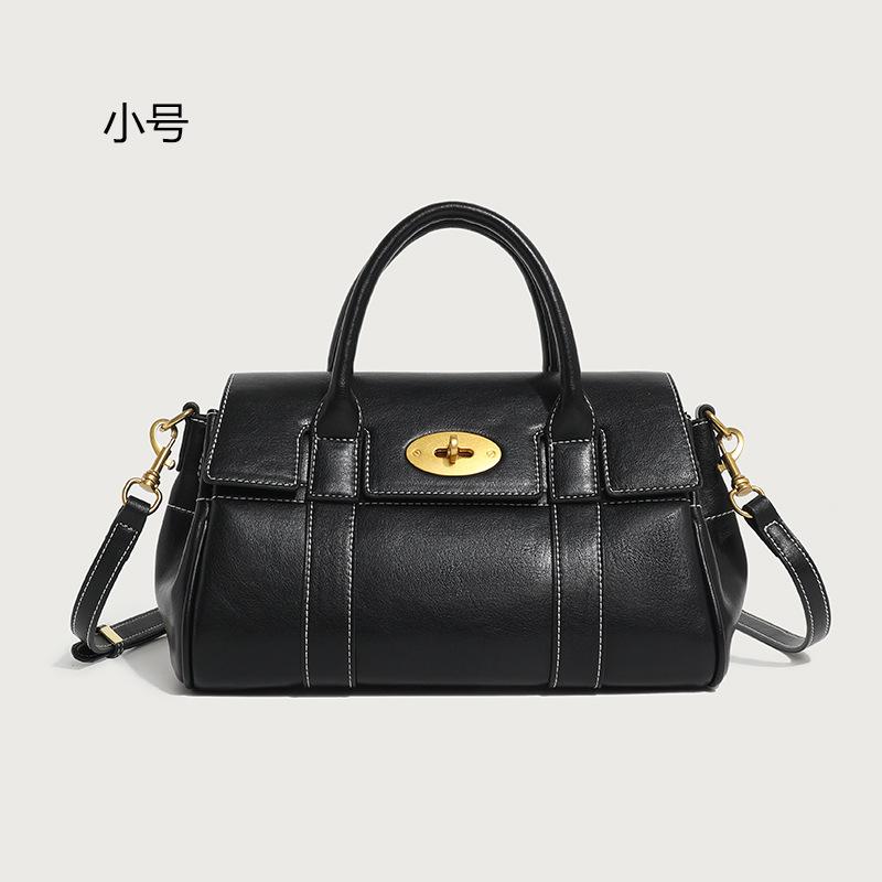 Vegetable Tanned Leather Handbag Commuter Retro Tote Bag Women'S Bag Simple Briefcase Large Capacity Shoulder Bag
