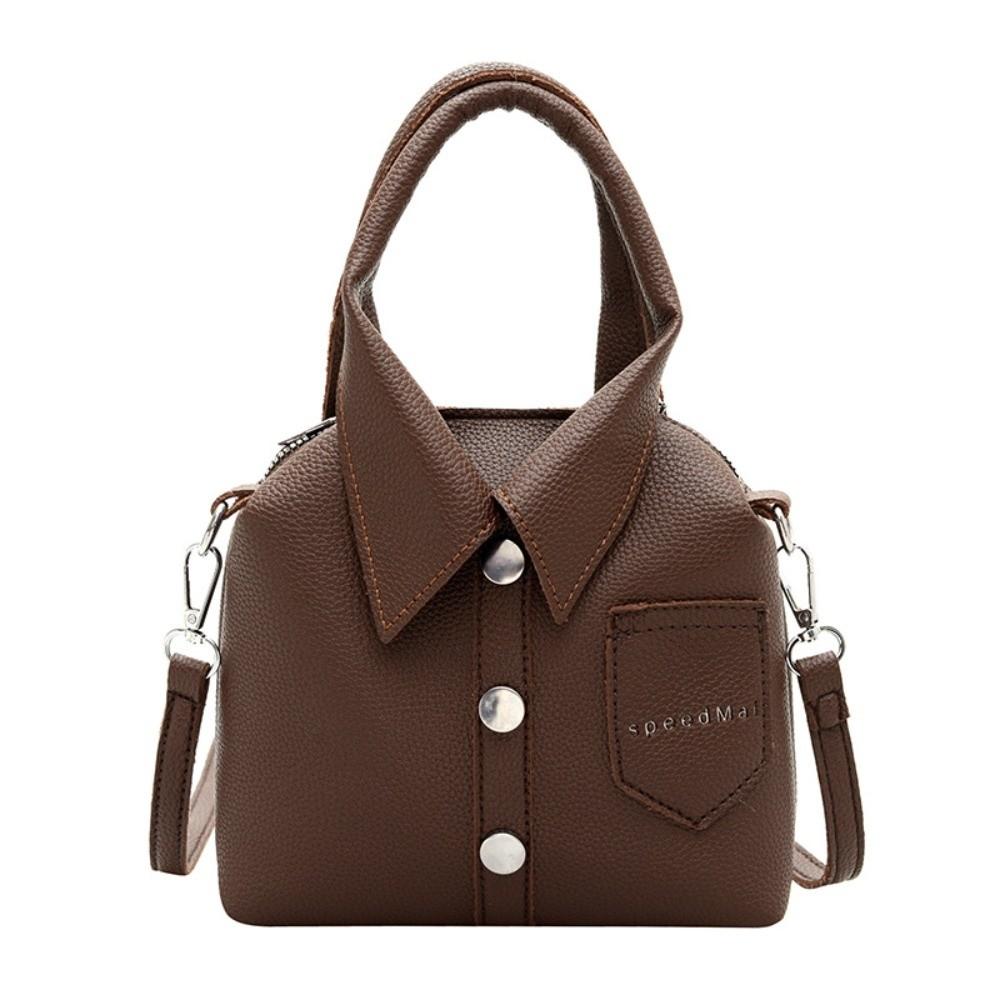 

Elegant Square Compact Shoulder Bag Korean Style Women Handbag Clothes Shaped Crossbody Bag Ladies коричневий
