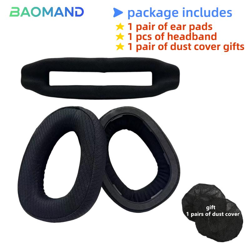 1 set Replacement Ear Pads Earpads Headband for Sennheiser GSP670 GSP600 550 500 Headphones Memory Foam Ear Cushion Cover