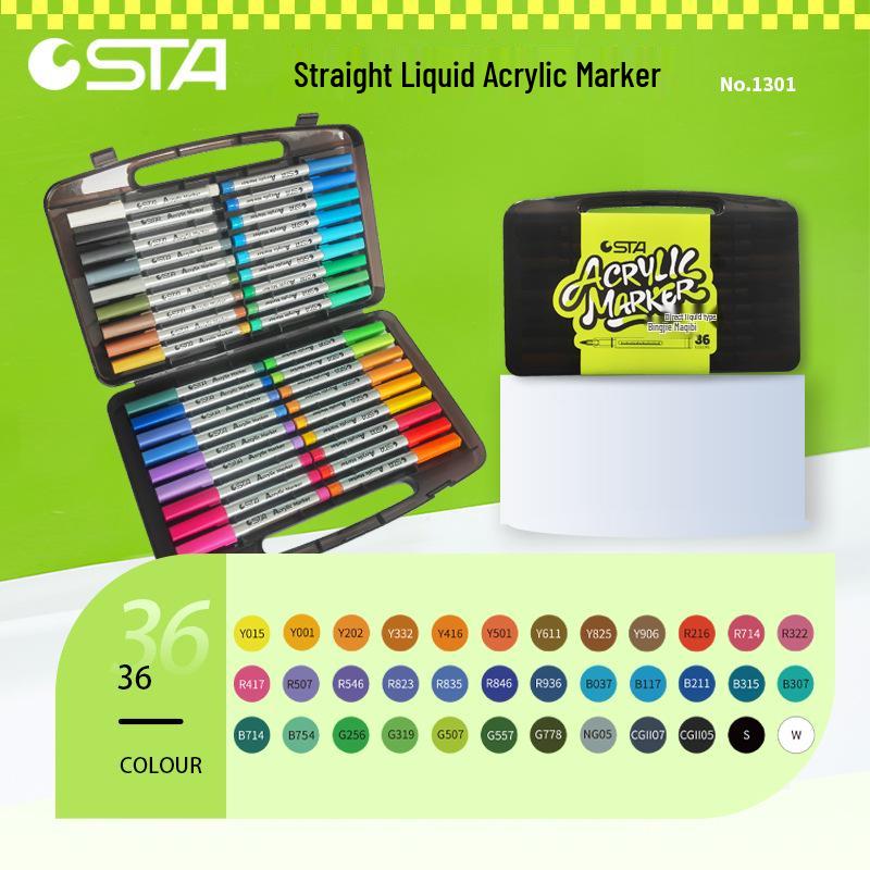 

STA Direct-Liquid Acrylic Soft Tip Marker Pen - Non-Toxic, Safe for Graffiti and Students