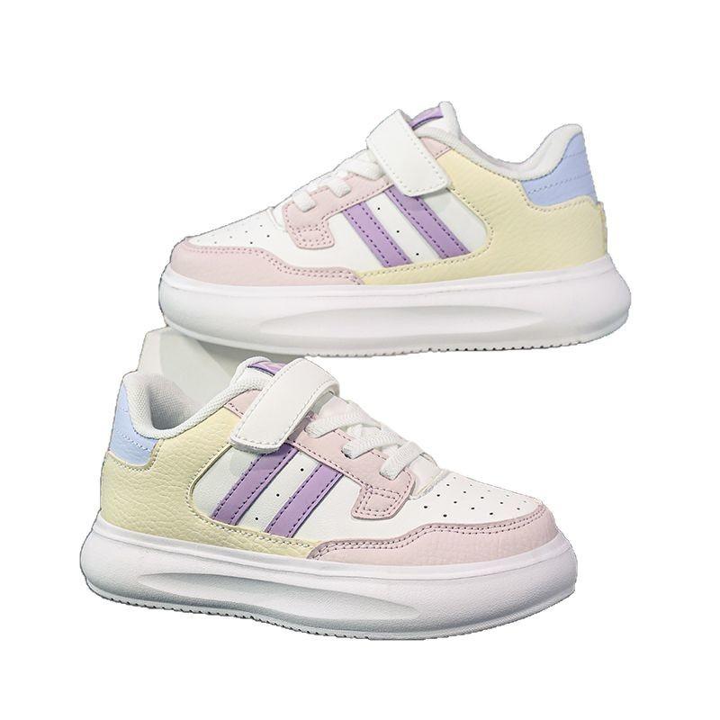 Panda classmate children's little white shoes 2025 spring new student casual shoes boys and girls board shoes platform sports shoes