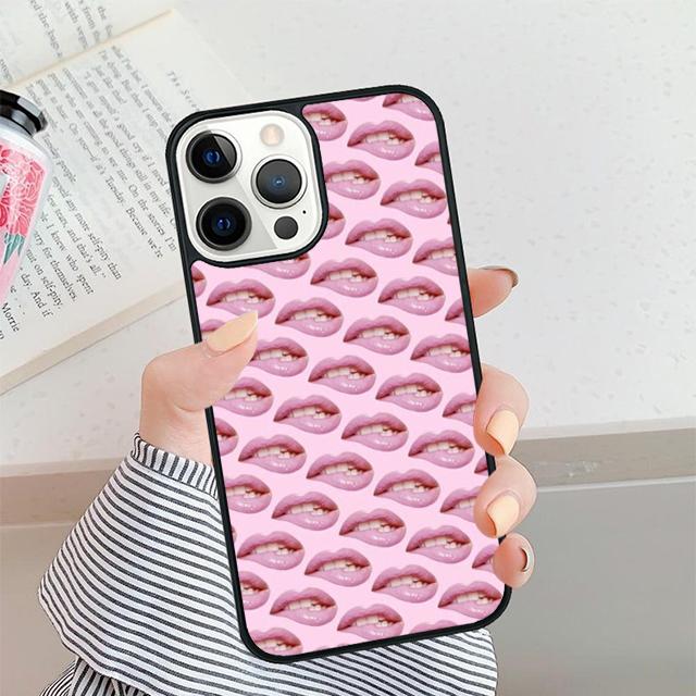 Sexy Mädchen Dame Rote Lippen Handyhülle Für iPhone 17 Air 16 15 14 plus 12 13 Pro max Weiche Stoßfängerhülle Cover coque