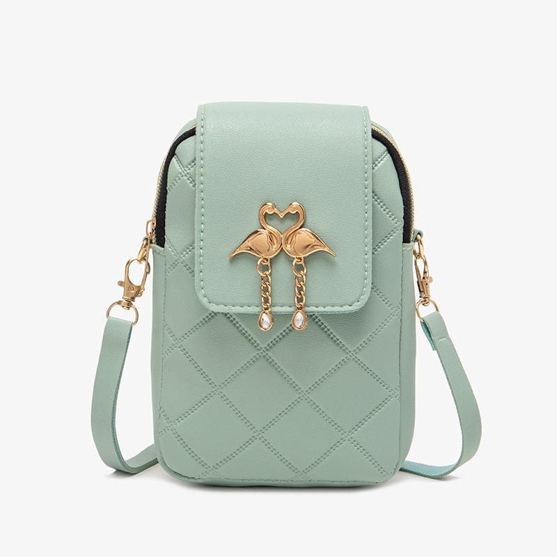 A new autumn and winter mobile phone bag woven swan decorative bag cover type single shoulder oblique span small bag