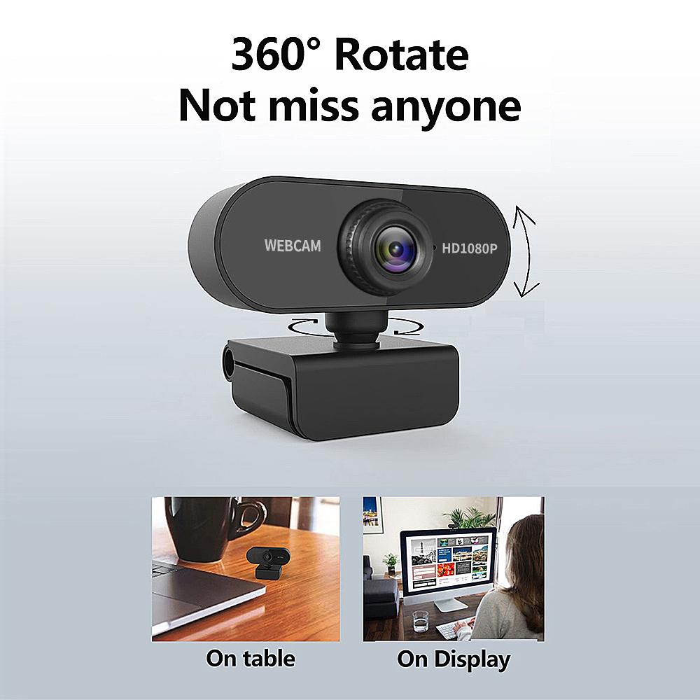 1080P 2MP HD Webcam 30fps Camera Noise-reduction Microphone Web Cam HD Laptop Computer Camera USB Plug Play for Laptop Desktop