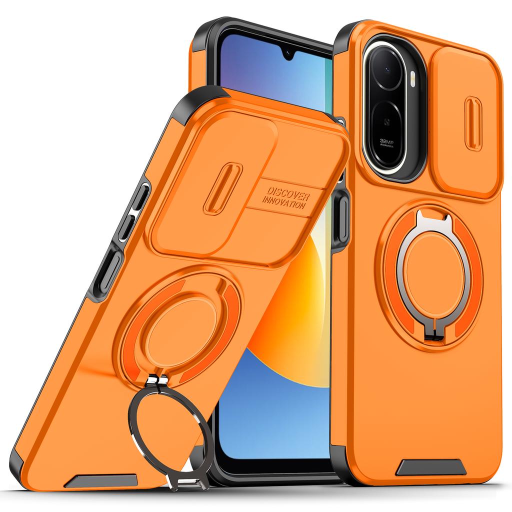 Magnetic Metal Ring Stand Armor Case For Xiaomi Redmi A7 Pro 4G Slide Push Window Lens Protection TPU Plastic Phone Cover Shell