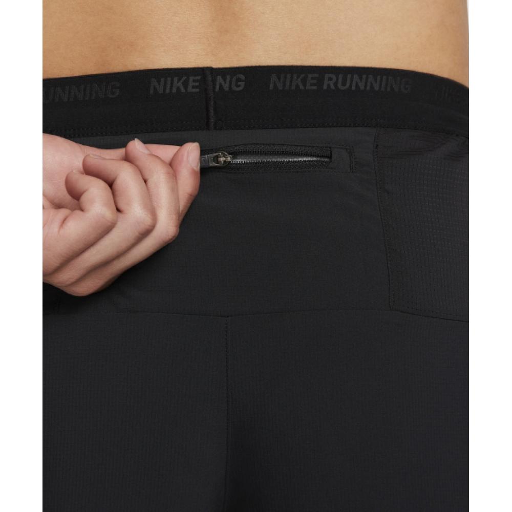 Nike Dry Fit Striped 7 Inch Brief Lined Running Shorts M   Black dM4762 010