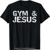 Gym & Jesus Shirt for Men Christian Workout Fitness T-Shirt Men Clothing Tops Graphic T Shirts Streetwear Camiseta Hombre