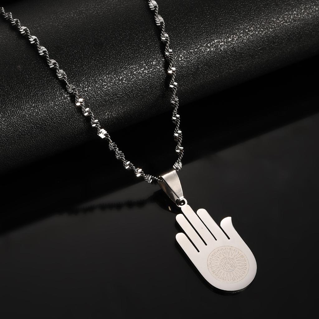 Stainless Steel Jainism Ahimsa Hand Pendant Chain for Women Men