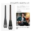 Anygig Travel Chitarra Elettrica Senza Paletta Scala Piena Palissandro Glow Gig Supporti Staccabili Nero - Portatile, Ultraleggera, Silenziosa, 25,5 pollici, Tastiera,