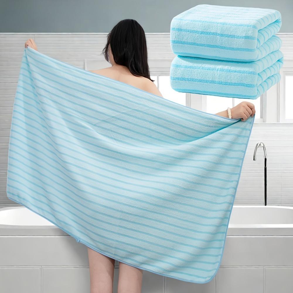 Handtuch Gestreiftes Muster Schnelltrocknend, Weich und Bequem für Badezimmer, Fitness, Dusche