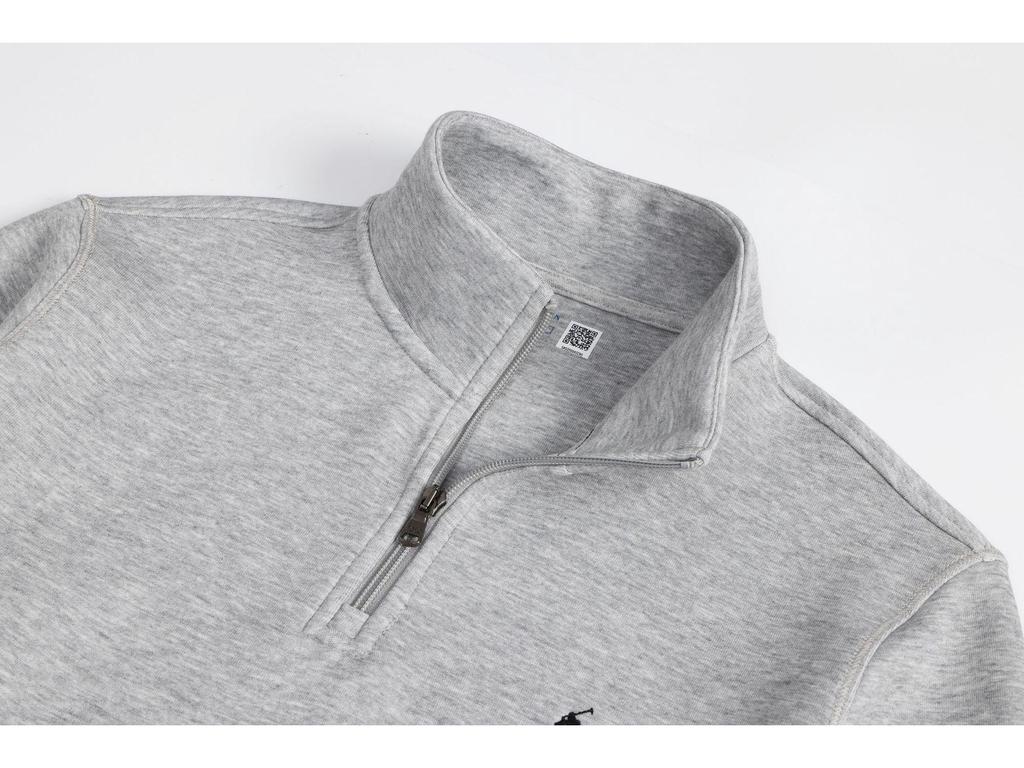 RL Pony Polovičný zips Vyšívané polo tričko - Jednoduchá nadrozmerná voľná hrubá mikina pre páry