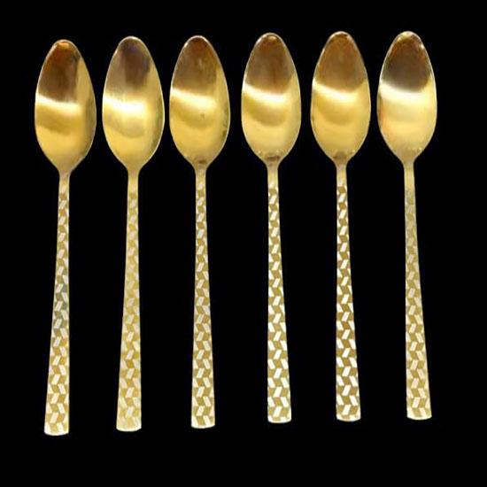 

RSINC Classic Long Lasting PVD Coating 6pcs Set Spoon (Gold) Rice Spoon for Serving Soup/Curry/dal/Rice | C3 FP-2HCA-E6OP