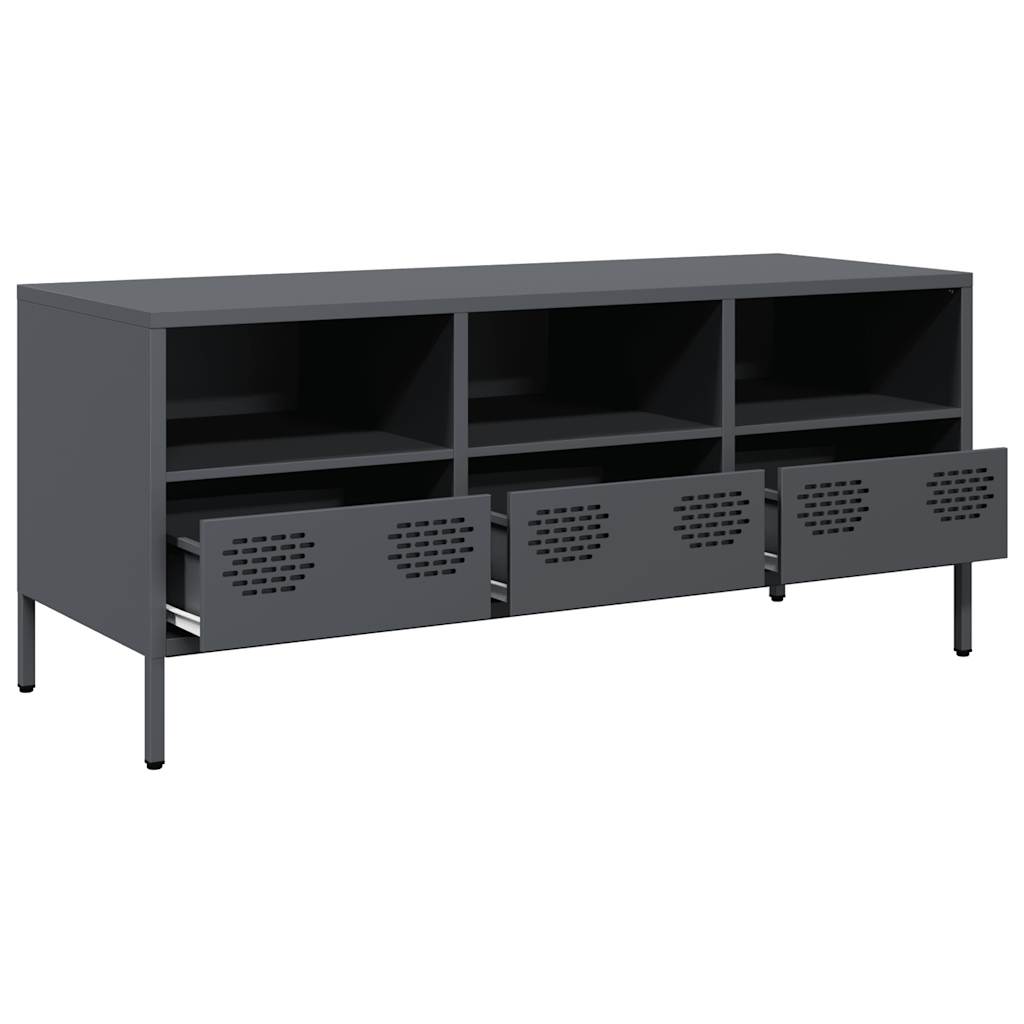 Vidaxl Szafka Rtv, Antracyt, 101,5X39X43,5 Cm, Stal Walcowana Na Zimno