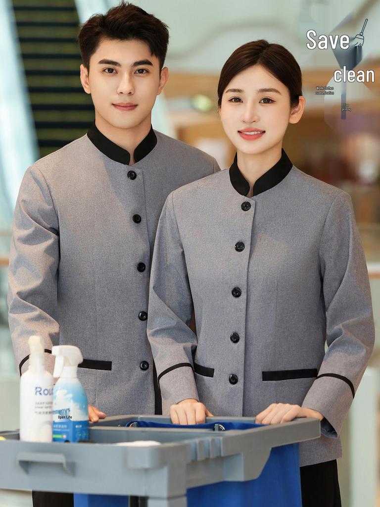 Women's Long Sleeve Hotel Cleaner Uniform Set for Autumn/Winter