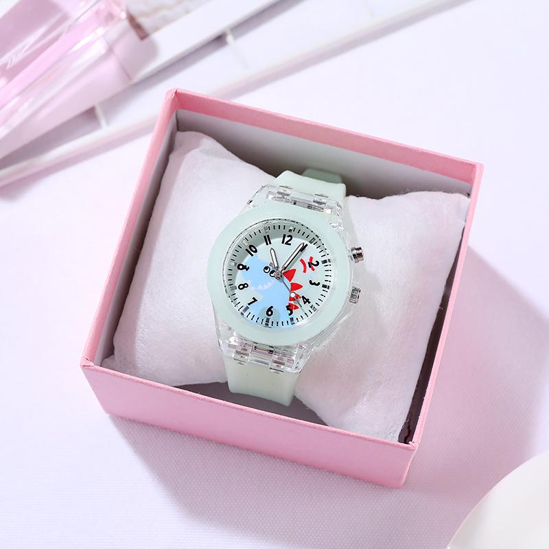 UTHAI BK146 Neue Cartoon Tier Kinderuhr mit Leuchtlicht, Silikon Blinklicht, Quarz Kinderuhr