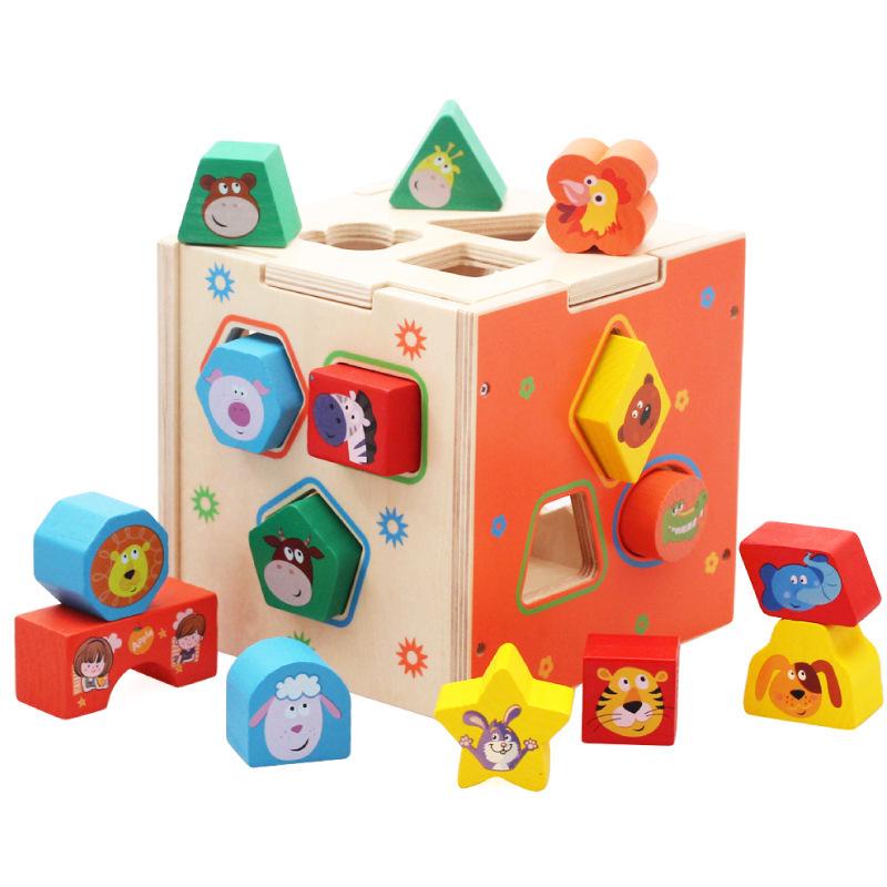 Wooden Geometric Animal Shape Matching Toy for Early Learning