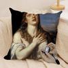 Classical European Fun Figures Cushion Cover Silky Short Plush Double-Sided Printed Pillow Case For Sofa All Seasons Home Decor