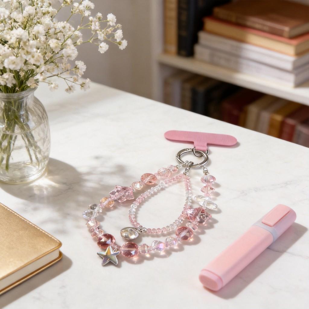 Pvc Starfish Pendant Phone Chain With Double Layer Chain For Women And Men