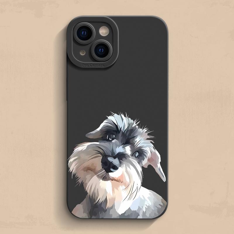 Custodia Carina con Modello di Cane Schnauzer per Samsung Galaxy S25 S24 S23 FE S22 Ultra S21 S20 Plus A15 A35 A54 A55 Cover Antiurto