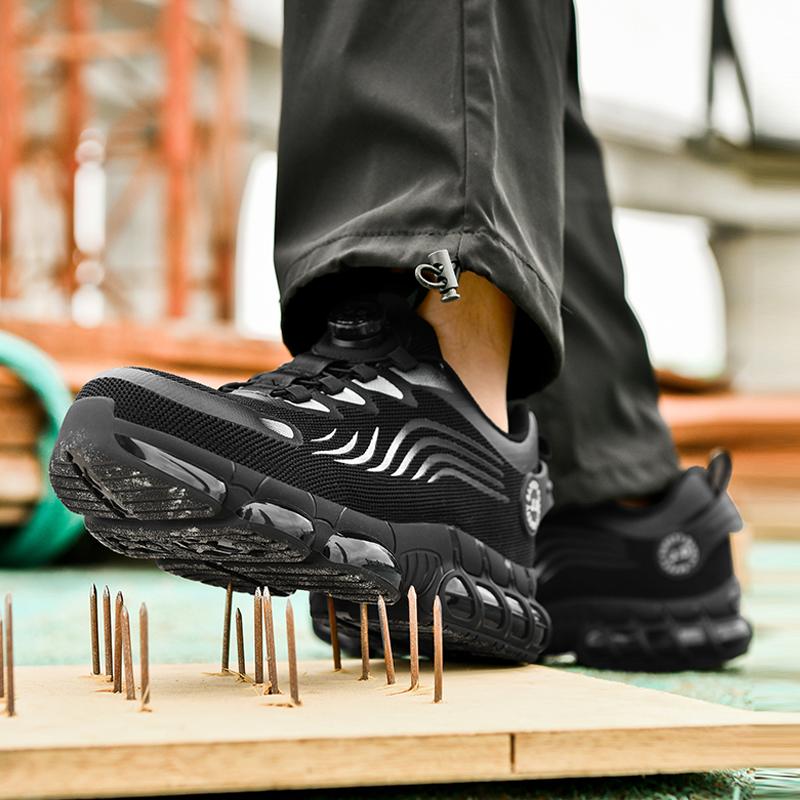Fashion Summer Work Safety Protection Shoes Air Cushion Breathable Safety Shoes Anti-stabbing -smash Lightweight Sports Shoes For Men
