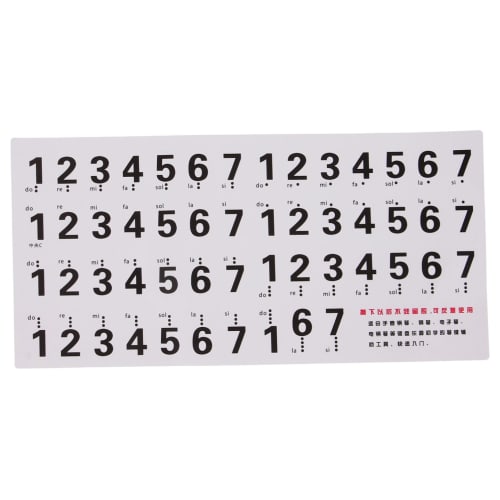 Hoement Removable Piano Keyboard Note Label Set, 88-Key Piano Key Stickers, Learning Piano Stickers with Notes and Numbers