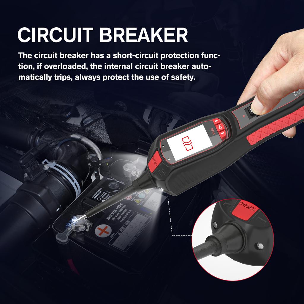 P150 Car Multifunctional Electrical Circuit Tester Automotive Power Probe Injector Test 12V 24V Battery Tester Diagnostic Tool