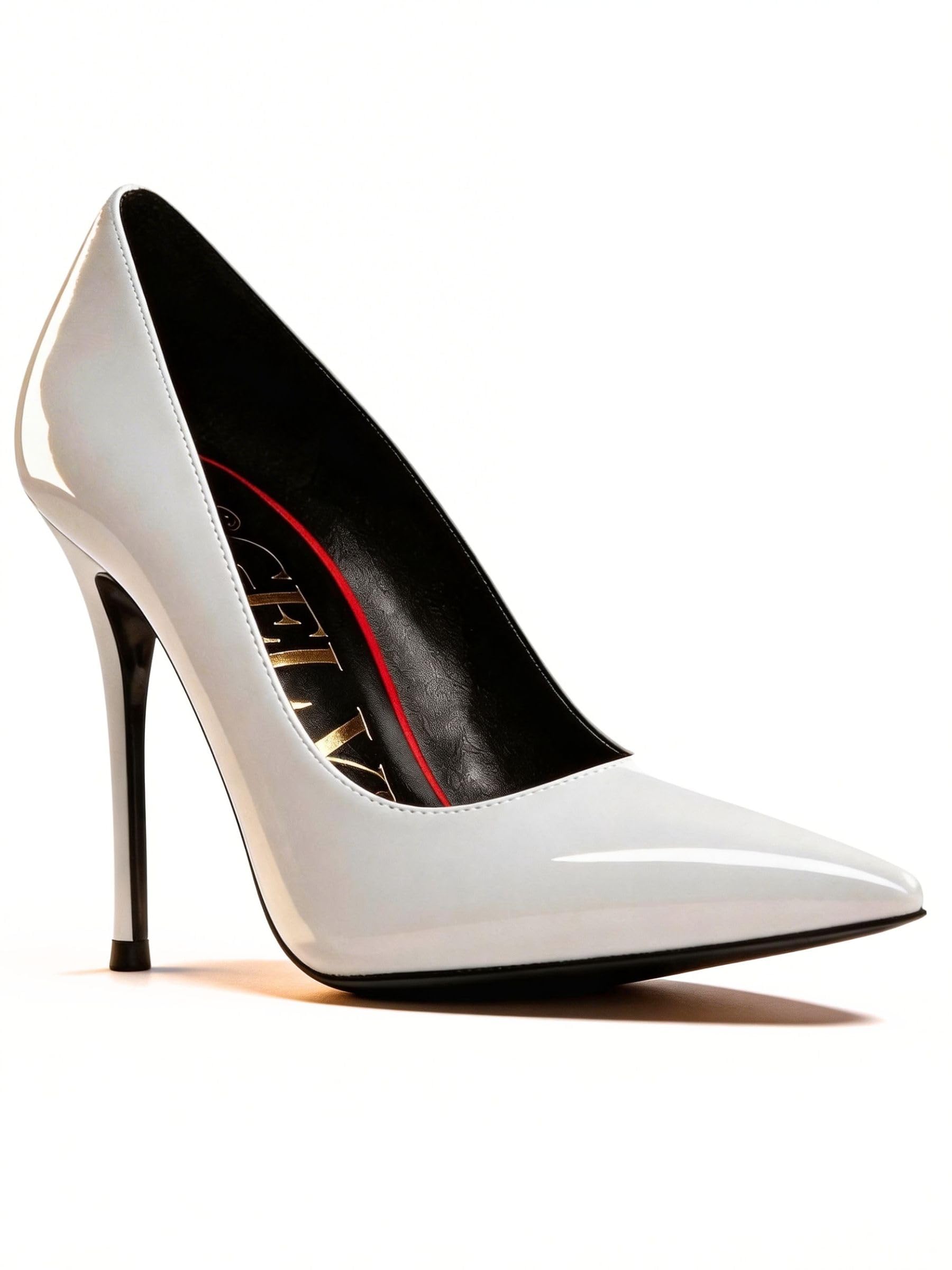 

Beautiful Legs 10cm Stiletto Heel Pumps for Elegant Glossy Patent Pointed Perfect for Formal and Comfortable [VOGEL VERE] Women, Leather, Toe,