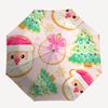1pc Cookies Auto-Fold Umbrella with One-Touch Open/Close - 8 Reinforced Ribs for Windproof Stability,  Yy251118166