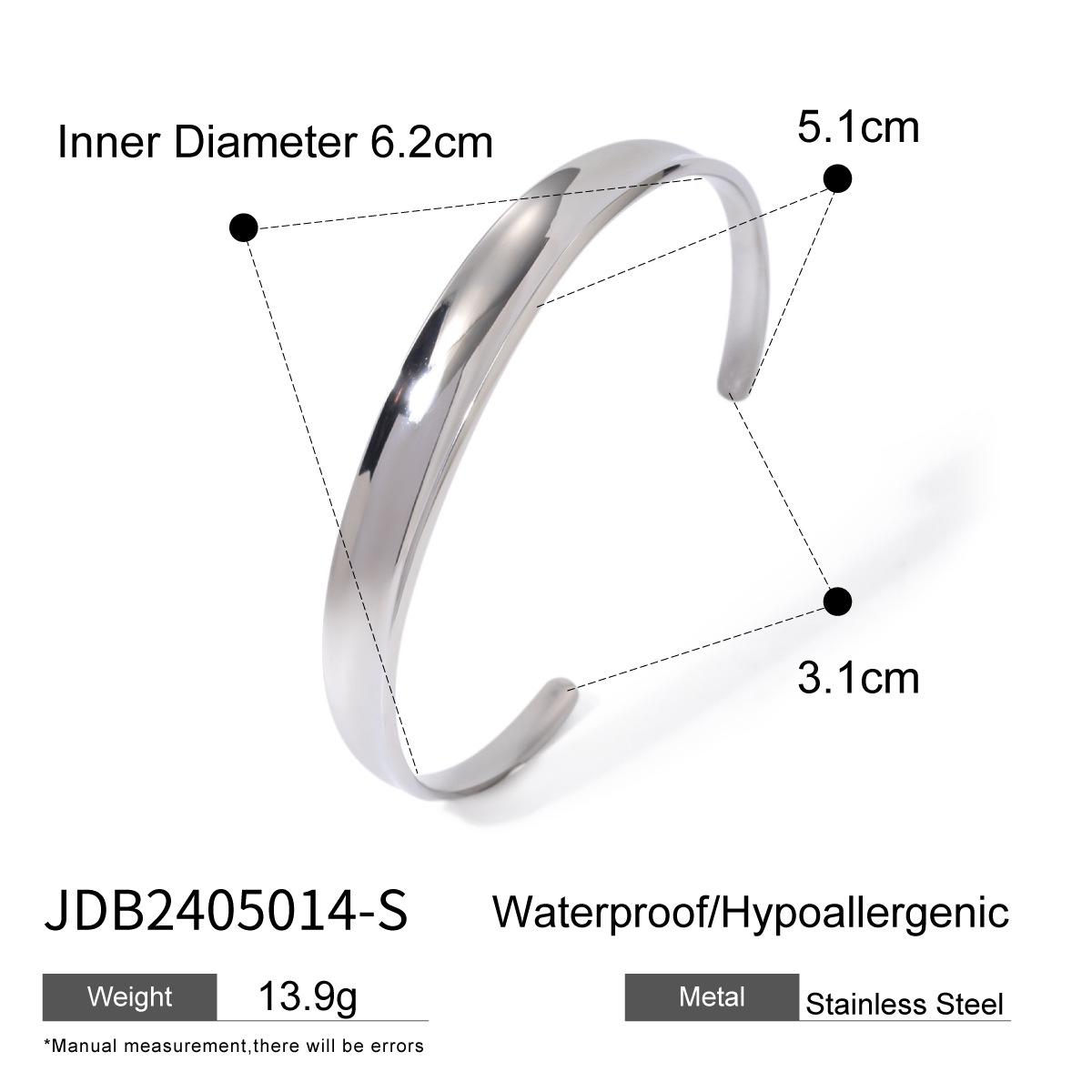 

Глянцевый открытый браслет из нержавеющей стали с 18-каратным золотым покрытием - Европейский и американский минималистичный титановый дизайн