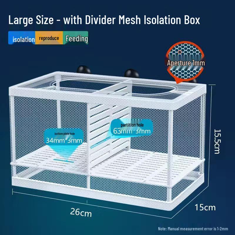 Bettafisch Isolations- und Zuchtbox: Schwimmendes Schutz-Aquarium für kleine Fische und Guppy-Jungfische
