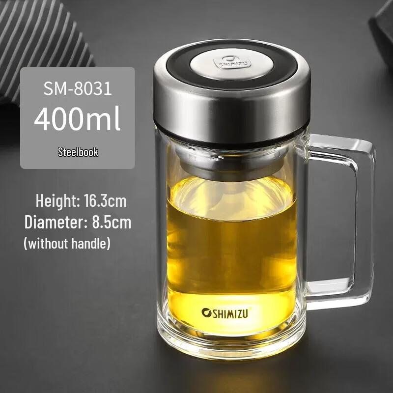 SHIMIZU Double-Wall Glass Tea Infuser Mug