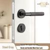 Black Knurled Magnetic Silent Door Handle with Lock for Bedroom Wood Doors