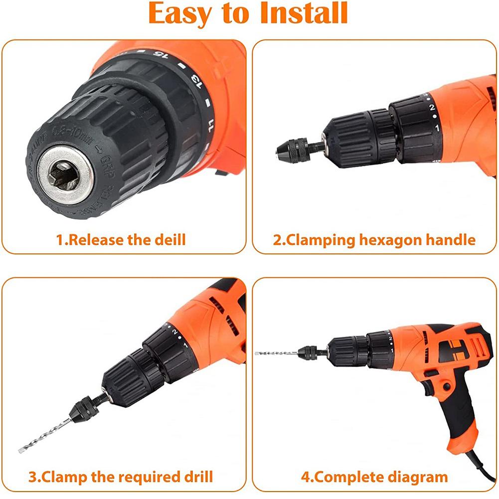 Drill Chuck Bit Multi Functional Drill Chuck Set Converts Cordless Screwdriver Into a Drill or Grinder for All Jobs