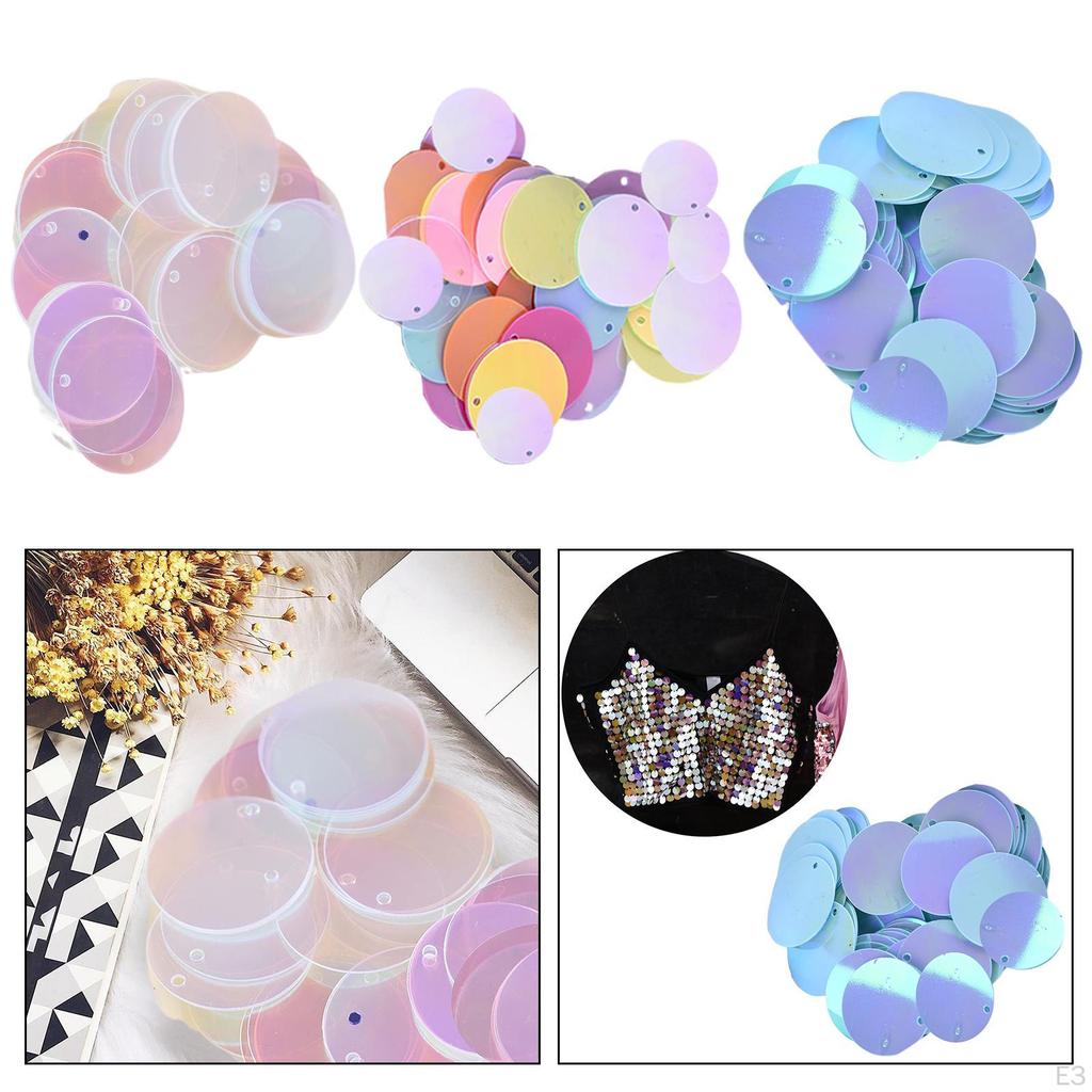 85 Pieces 20mm Flat Round Loose Sequins Paillettes with Hole DIY Dress Accessories Set